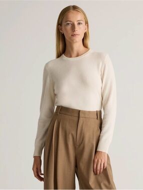Quince Cream Mongolian Cashmere Crewneck Sweater